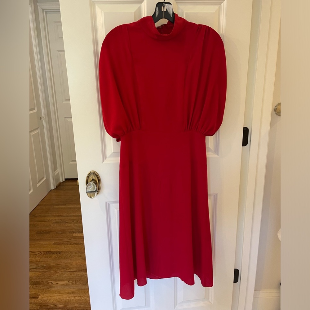 Anna Sui Red High Neck Mini Dress
